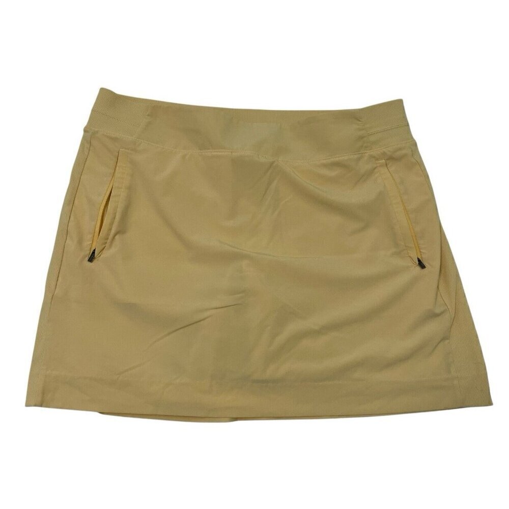 Athleta Pull-On Athletic Skort Skirt Pockets Tennis Pickleball Yellow size 16